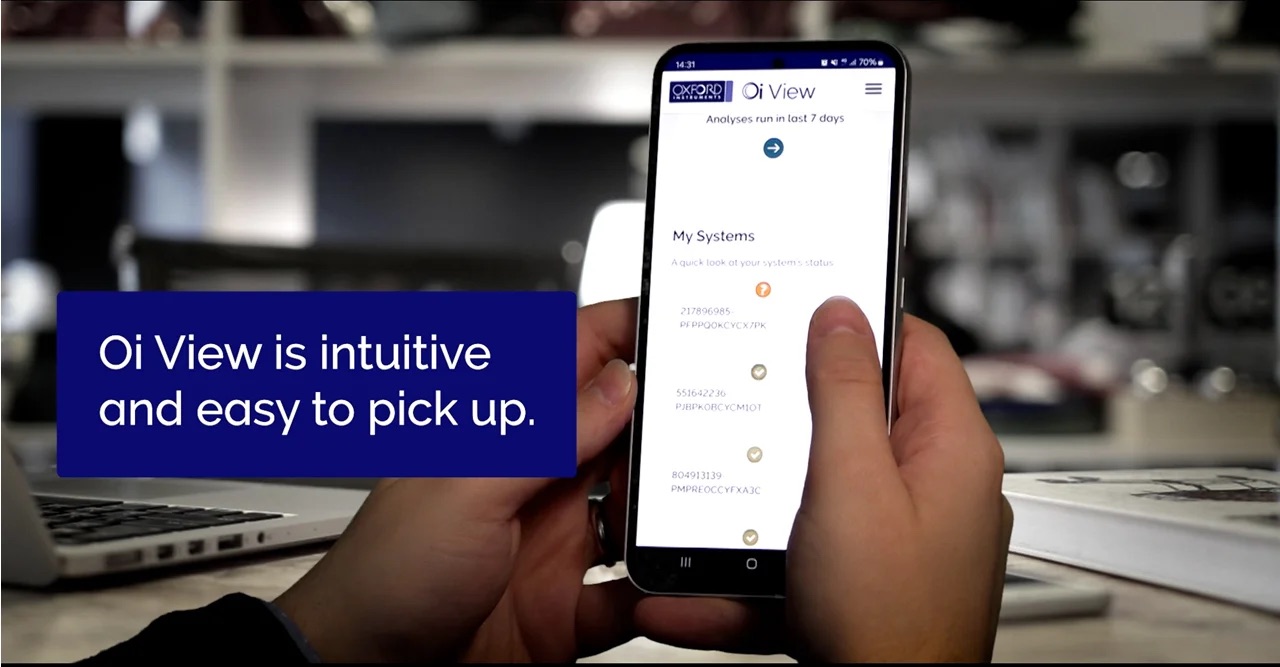 Oxford Instruments Oi View UI sample